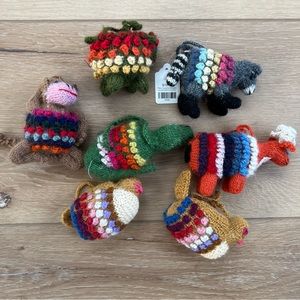 Hand knit Peruvian animals lot of 7